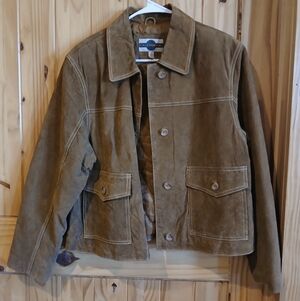 Outbrook Brown Suede Leather Jacket Womens Large